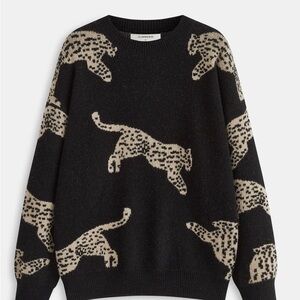 Chic Black Leopard Sweater